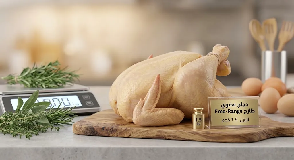 دجاج عضوي Free-Range طازج 1.5 كجم