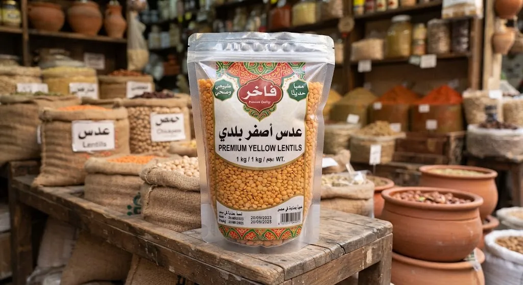 عدس أصفر مُعبَّأ 1 كجم