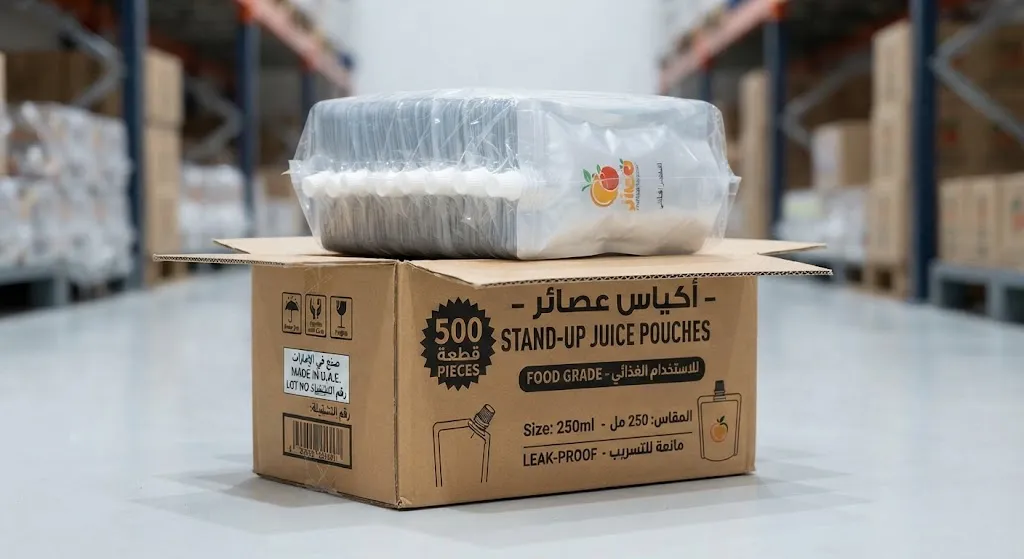 [PKG-02-001-0004] أكياس Stand-up Pouches للعصائر - 500 قطعة