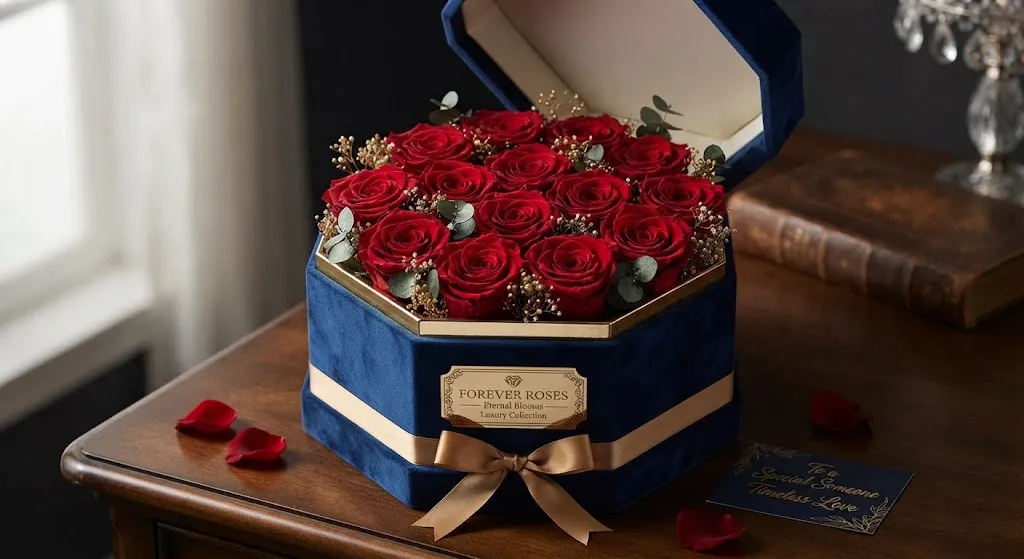 [ORN-03-003-0005] Caja de rosas de lujo Forever Roses
