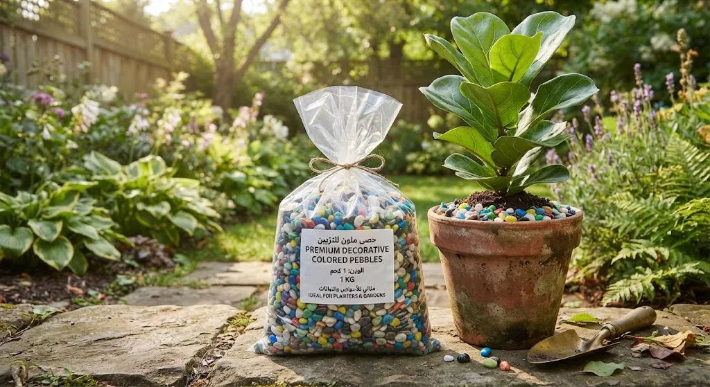 حصى ملون للتزيين - كيس 1 كجم