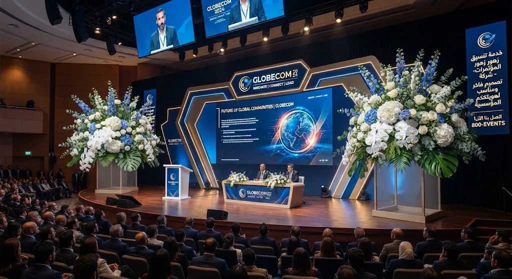 Arranjos florais para conferência empresarial