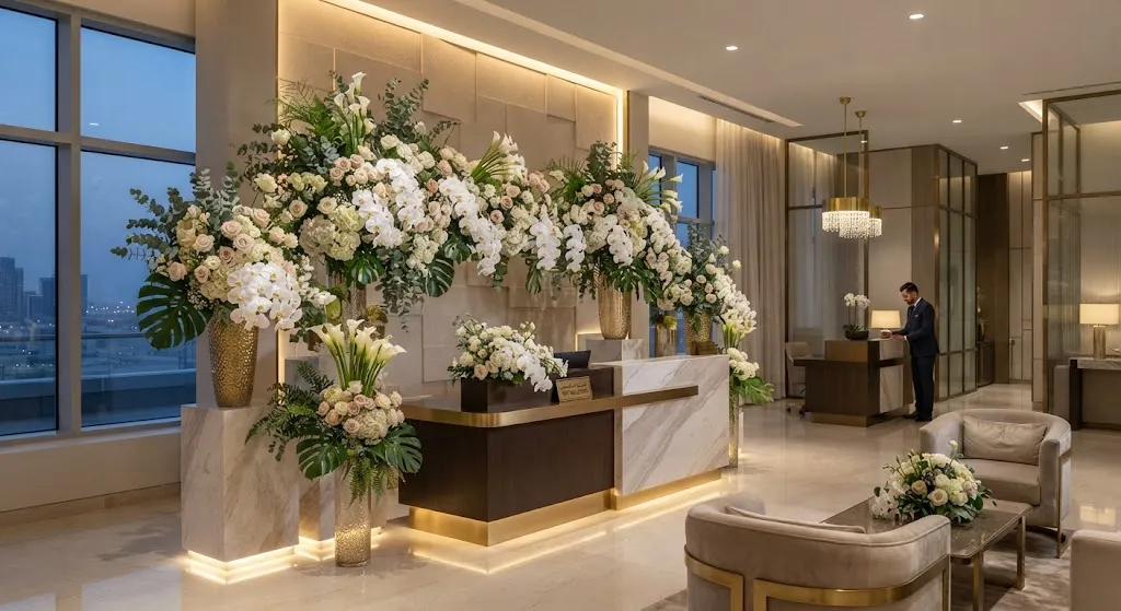 Decoración floral para recepción VIP
